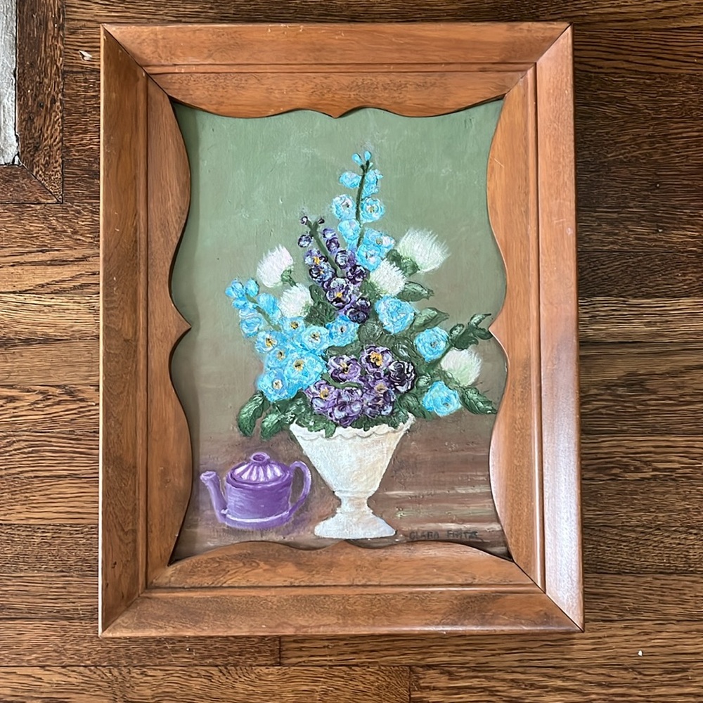 Vintage Original Floral Painting - Picture 4 of 6